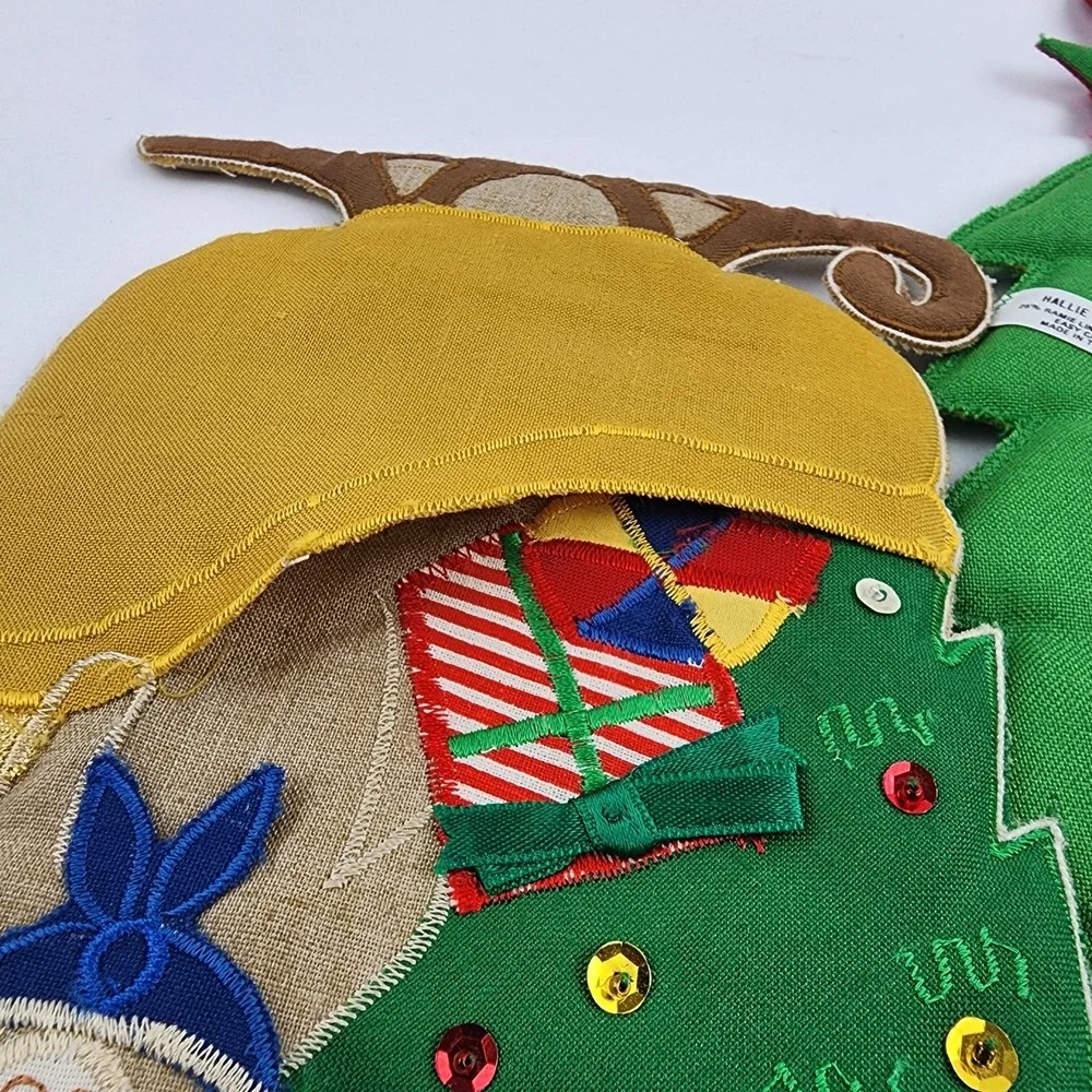 Vintage‎ Franco Ramie Linen Sleigh Tree Pot Holders Set of 2 Hanging